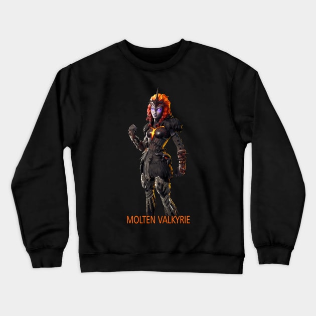 Molten Valkyrie Crewneck Sweatshirt by ritadesign